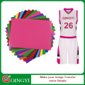 Qingyi personalizado 22 colores a4 pu hojas de transferencia de calor para la ropa